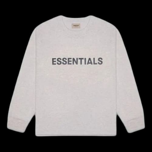 Fear of God Essentials FW20 Long Sleeve Logo Tee 'Heather Oatmeal'
