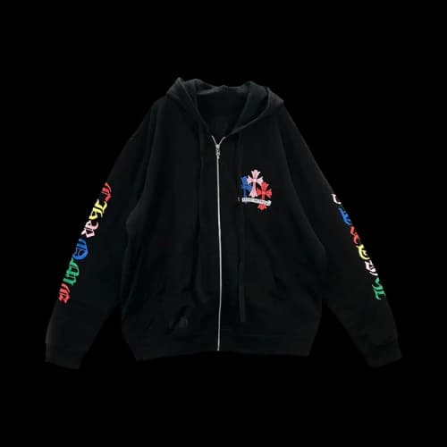 Chrome Hearts Cross Logo Zip Up Hoodie 'Black/Multicolor'