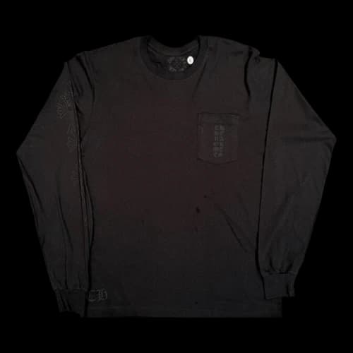 Chrome Hearts Miami Exclusive Cemetery Vertical Logo Long-Sleeve 'Black'