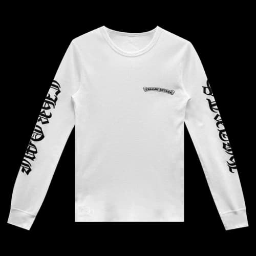 Chrome Hearts Scroll Logo Long-Sleeve Thermal T-Shirt 'White'