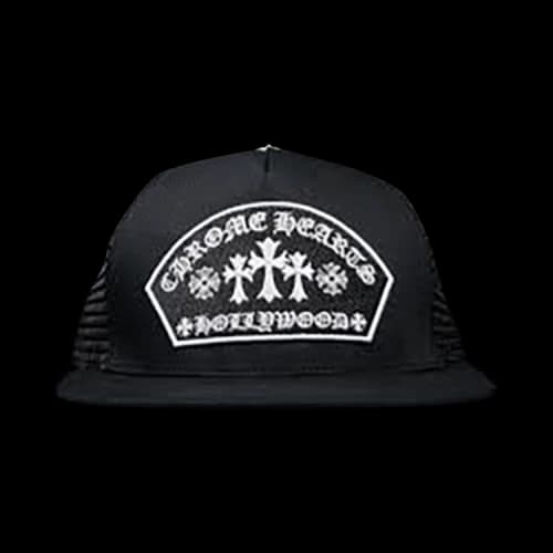 Chrome Hearts Hollywood Triple Cross Embroidered Trucker Cap 'Black'
