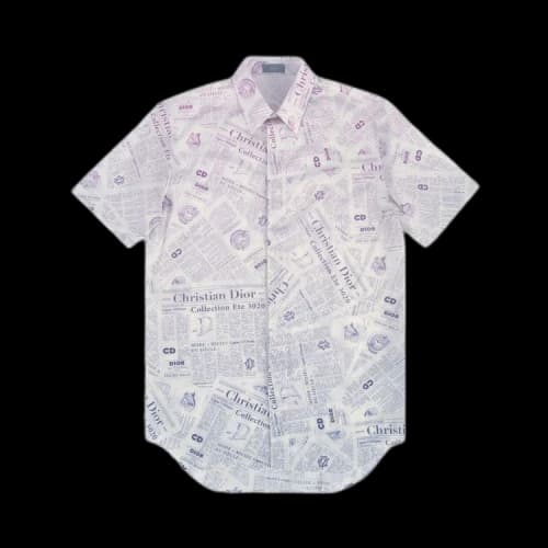 Dior Short-Sleeve Newspaper Print 'Pink/Blue'