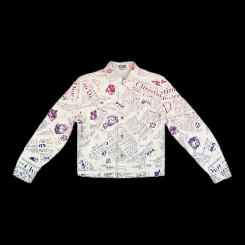 Dior x Daniel Arsham Newspaper Print Denim Jacket 'White'