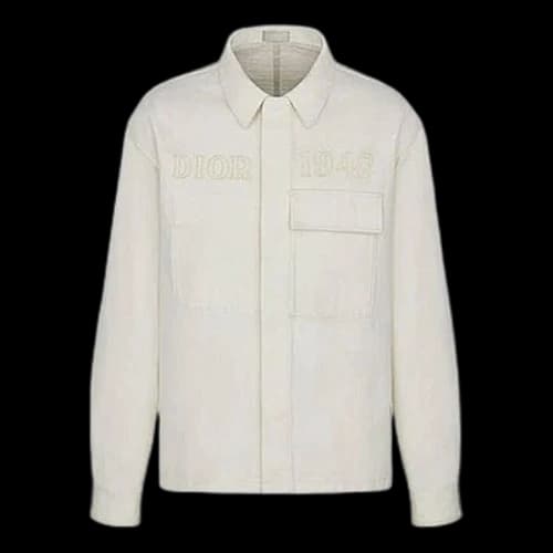 DIOR 1947 Alphabet Logo Embroidered Shirt Jacket For Men White