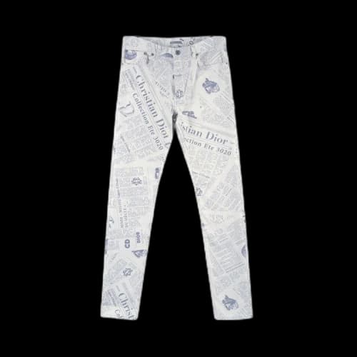 Dior Arsham Newspaper Jeans 'White'