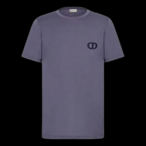 DIOR Embroidered Short Sleeve For Men Dark Grey