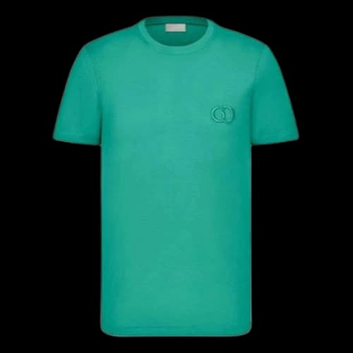 DIOR Cd Icon Logo Embroidered Short Sleeve For Men Green