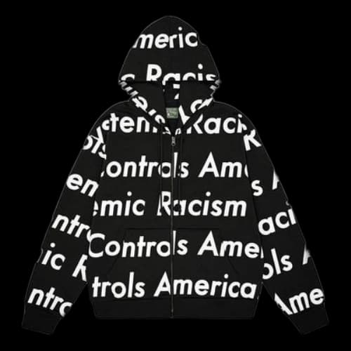 Denim Tears x Arthur Jafa SS24 Systemic Racism Controls America Zip Up 'Black White'