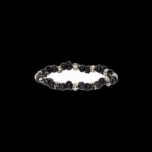 Alexander McQueen Beaded Skull Bracelet 'Silver'