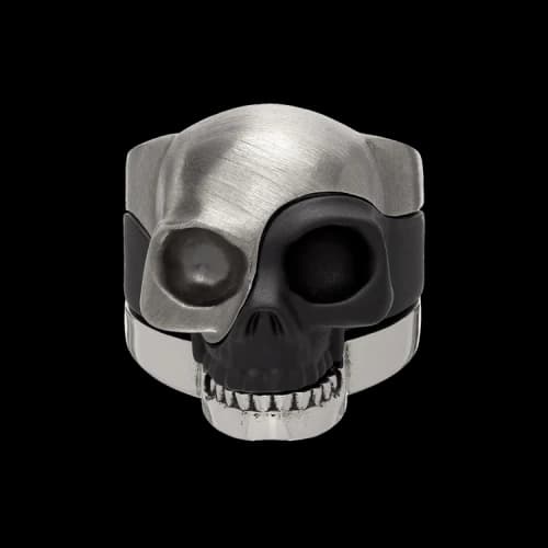 Alexander McQueen Divided Skull Ring 'Silver/Black'