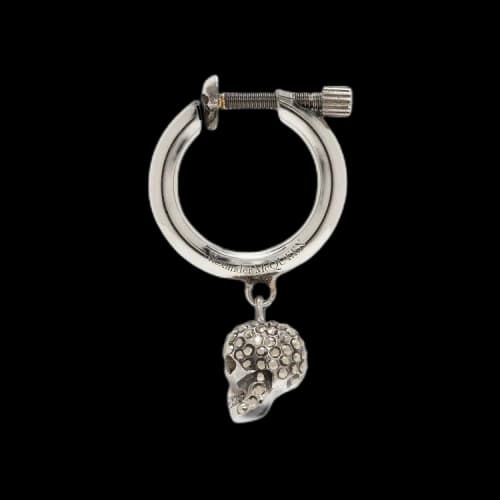 Alexander McQueen Skull Hoop Single Earring 'Silver'