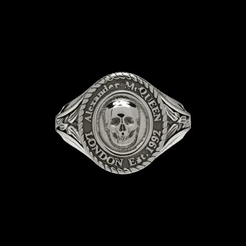 Alexander McQueen Skull Signet Ring 'Silver'