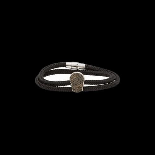 Alexander McQueen Skull Tag Bracelet 'Black/Silver'