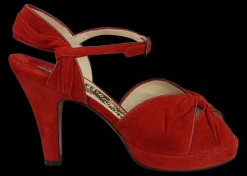 Ferragamo Ava Archive Limited Edition 1940's Heel Sandals Red (Women's)