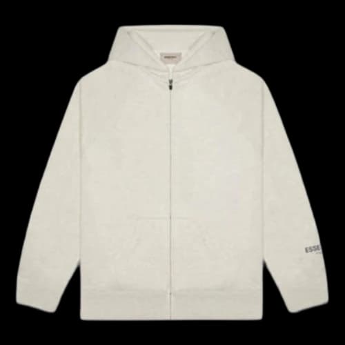 Fear of God Essentials FW20 Full Zip Up Hoodie 'Oatmeal'