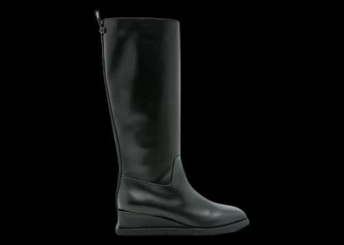Ferragamo Wayde Leather Wedge Boots Black (Women's)
