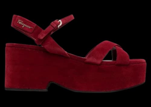 Ferragamo Strappy Platform Block-Heel Sandals Red (Women's)