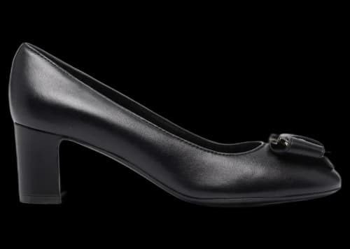 Ferragamo Gancini-Bow Leather Pumps Black (Women's)