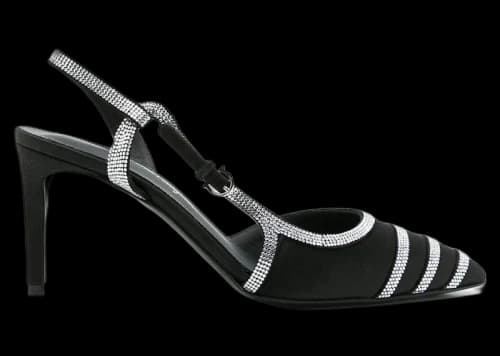Ferragamo Rhinestone Sling-Back Pumps Black (Women's)