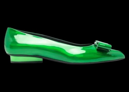 Ferragamo Viva Bow Ballerina Shoes Green (Women's)