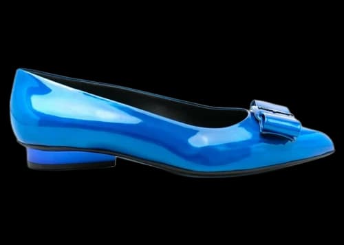 Ferragamo Viva Ballet Flat Shoes Blue (Women's)
