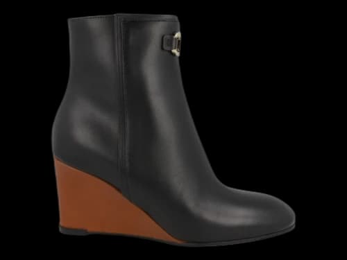 Ferragamo Catuja Leather Wedge Booties Nero (Women's)