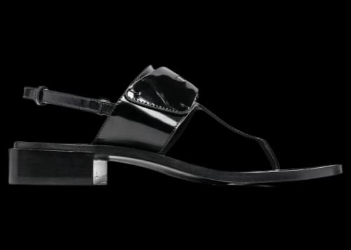 Ferragamo Logo-Plaque Detail Thong Sandals Black (Women's)