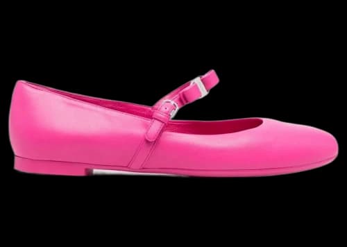 Ferragamo Bow-Detail Leather Ballerina Shoes Pink (Women's)