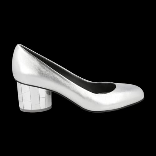 Ferragamo Farrah Metallic Leather Pump 'Grey' (Women's)