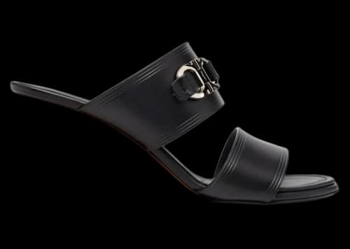 Ferragamo Horsebit-Detail Open Toe Sandals Black (Women's)