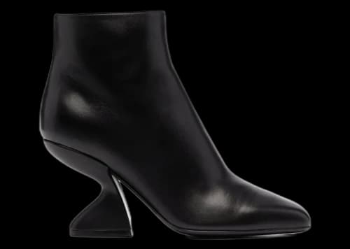 Ferragamo F-Heel Sculpted Ankle Boots Black (Women's)