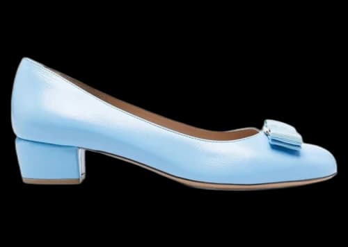 Ferragamo Kitten Heel Pumps Blue (Women's)