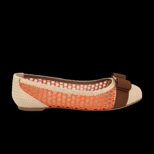 Ferragamo Raffia Varina Ballet Flat 'Orange' (Women's)