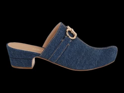 Ferragamo Phobos Denim Mules Blue (Women's)