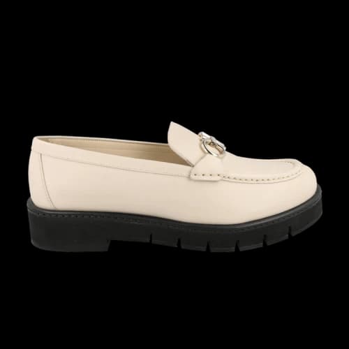 Ferragamo Rolo Leather Loafers White (Women's)