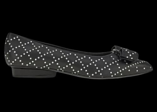 Ferragamo Viva Rhinestone-Embellished Ballet Flats Black (Women's)