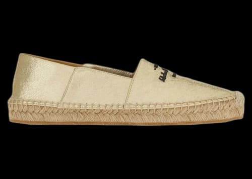 Ferragamo Logo-Embroidered Metallic Espadrilles Yellow (Women's)