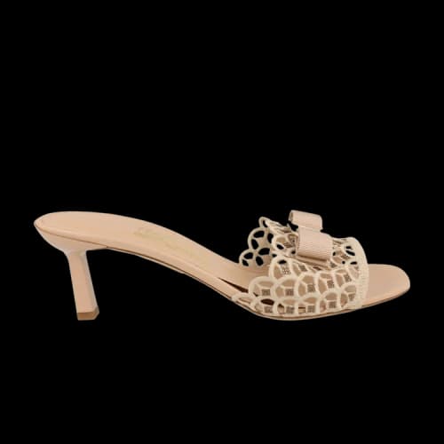 Ferragamo Glo Bow Mules Bone (Women's)