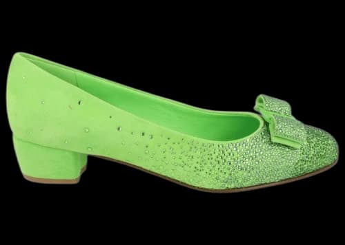 Ferragamo Vara Bow Crystal-Embellished Pumps Light Green (Women's)