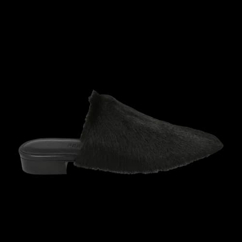 Ferragamo Selestina Fur Mules Nero (Women's)