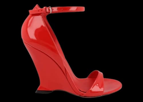 Ferragamo Vidette Patent Leather Wedge Sandals Red (Women's)