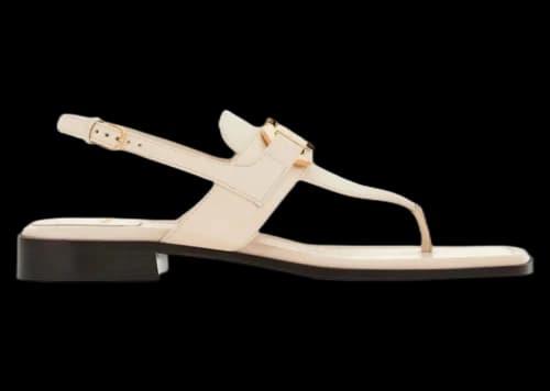 Ferragamo Gancini-Buckle Leather Sandals White (Women's)