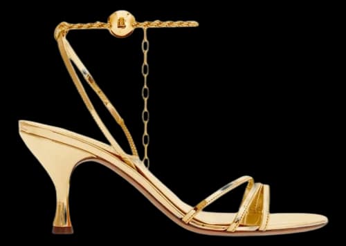 Ferragamo 70mm Ankle-Chain Sandals Gold (Women's)