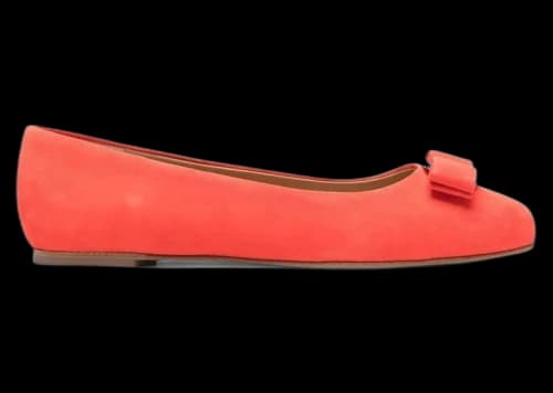 Ferragamo Logo-Plaque Ballerina Shoes Red (Women's)