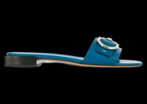 Ferragamo Gancini Slide Sandals Blue (Women's)