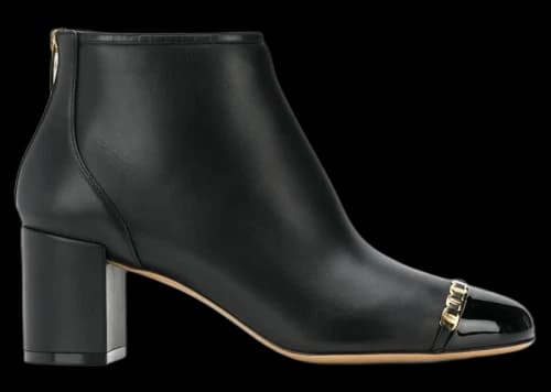 Ferragamo Vara Chain Detail Booties Black (Women's)