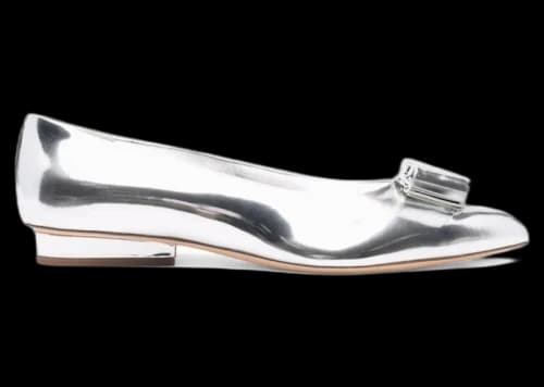 Ferragamo Viva Bow Ballerina Shoes Gray (Women's)