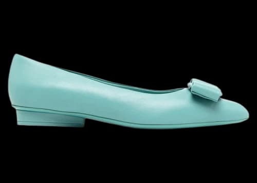 Ferragamo Viva Ballerina Shoes Blue (Women's)