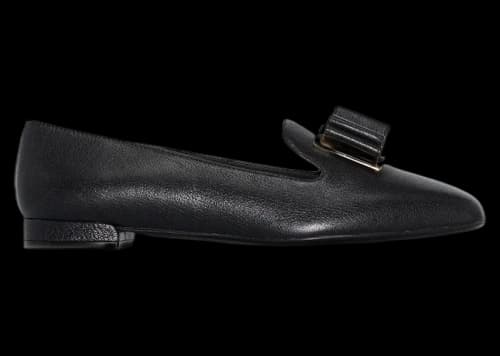 Ferragamo Zaneta Double-Bow Moccasins Black (Women's)