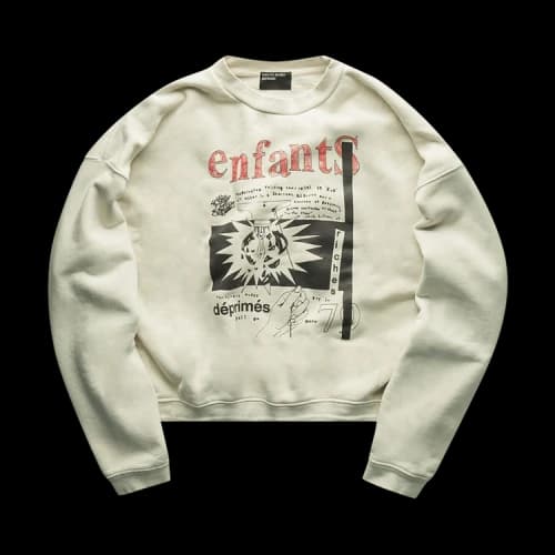 Enfants Riches Déprimés Subgenius Radio Crewneck Sweatshirt 'Faded Ivory/Multicolor'
